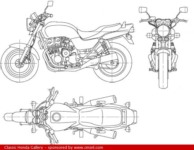 Honda cb750 frame blueprints #2