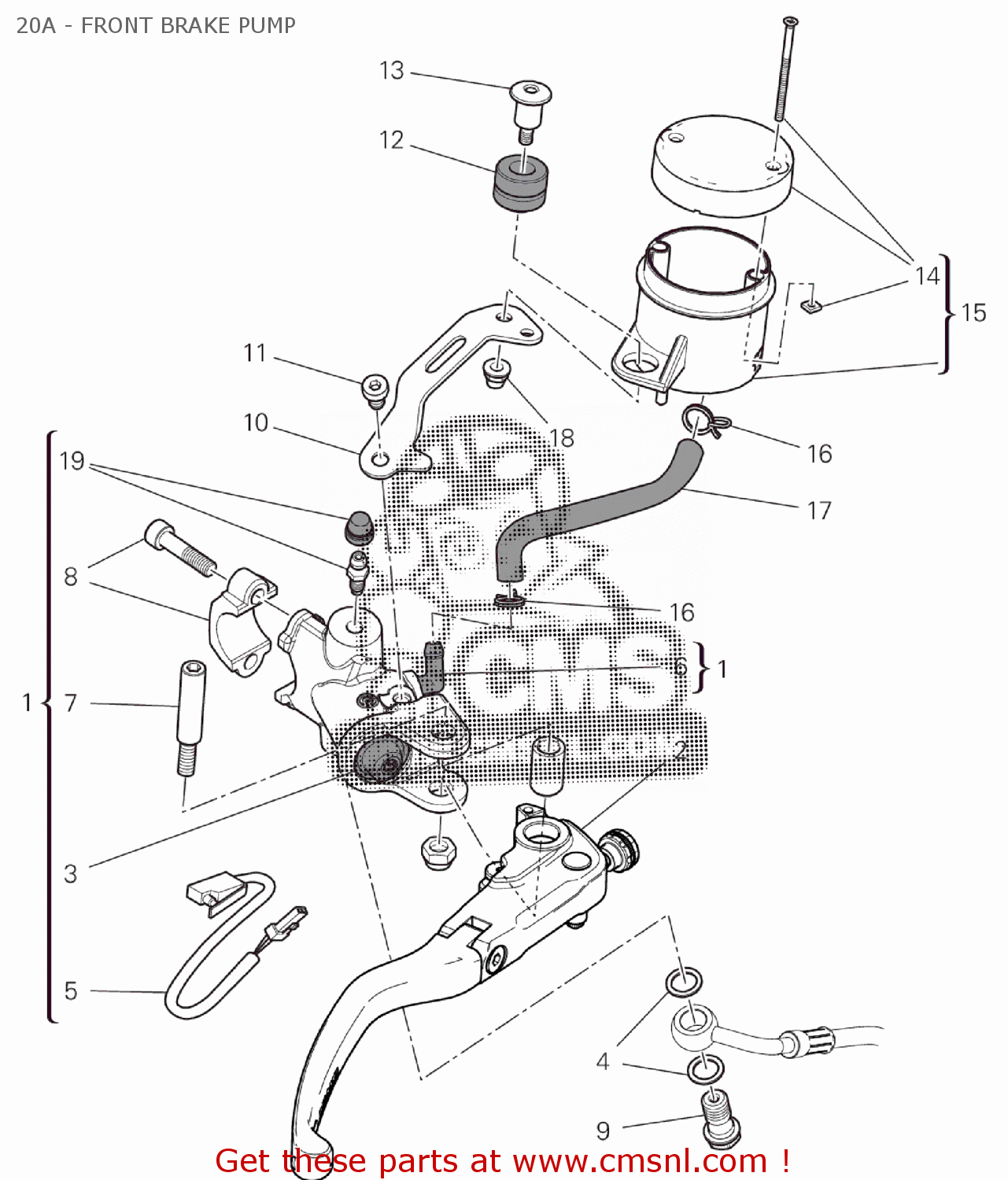 62441171A Front Brake Pump Ducati Buy The 62441171A At CMSNL