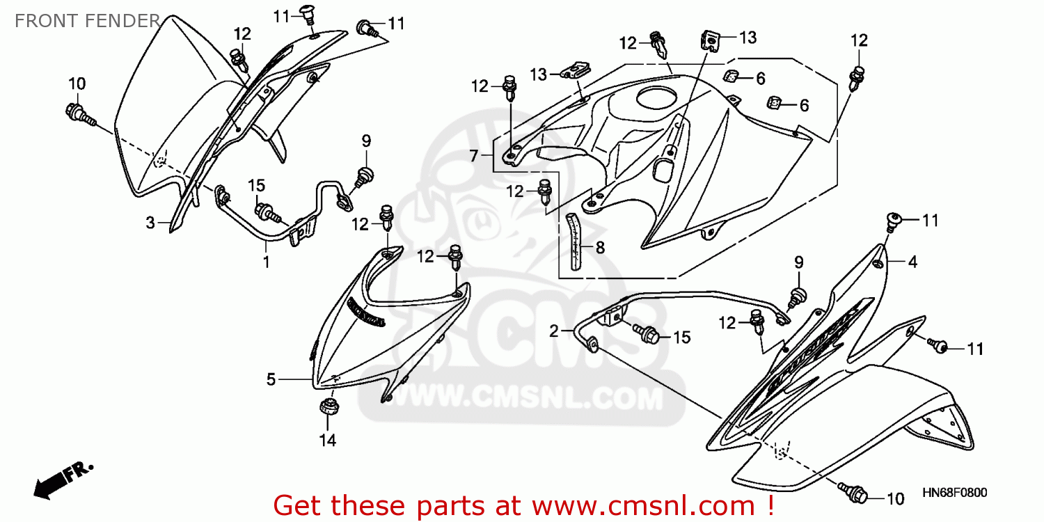 61150HN6U70ZA Fender Set R Fr Wl Type1 Honda Buy The 61150