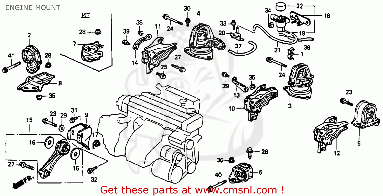 Honda Accord 1993 (p) 4dr Lxa Anniversary Ed. (ka,kl) Engine Mount