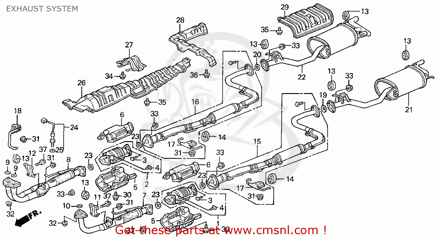 1992 Honda accord exhaust system diagram #5
