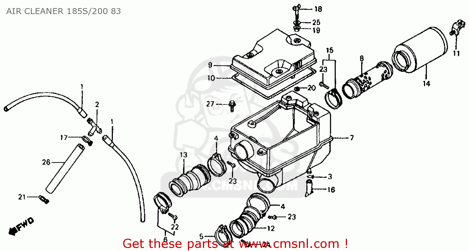 Honda atc 200 parts list