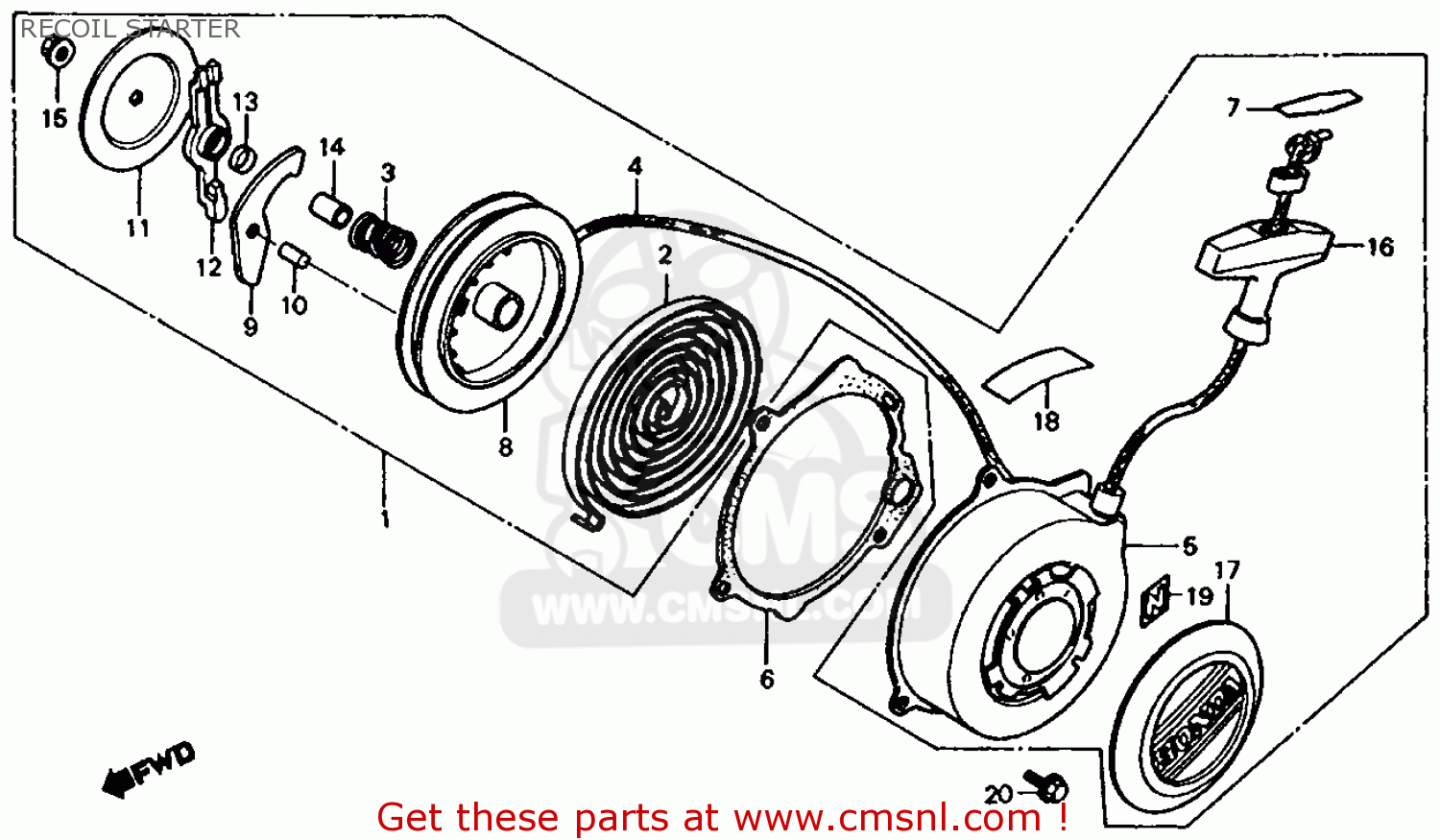 Honda 200es recoil starter #3