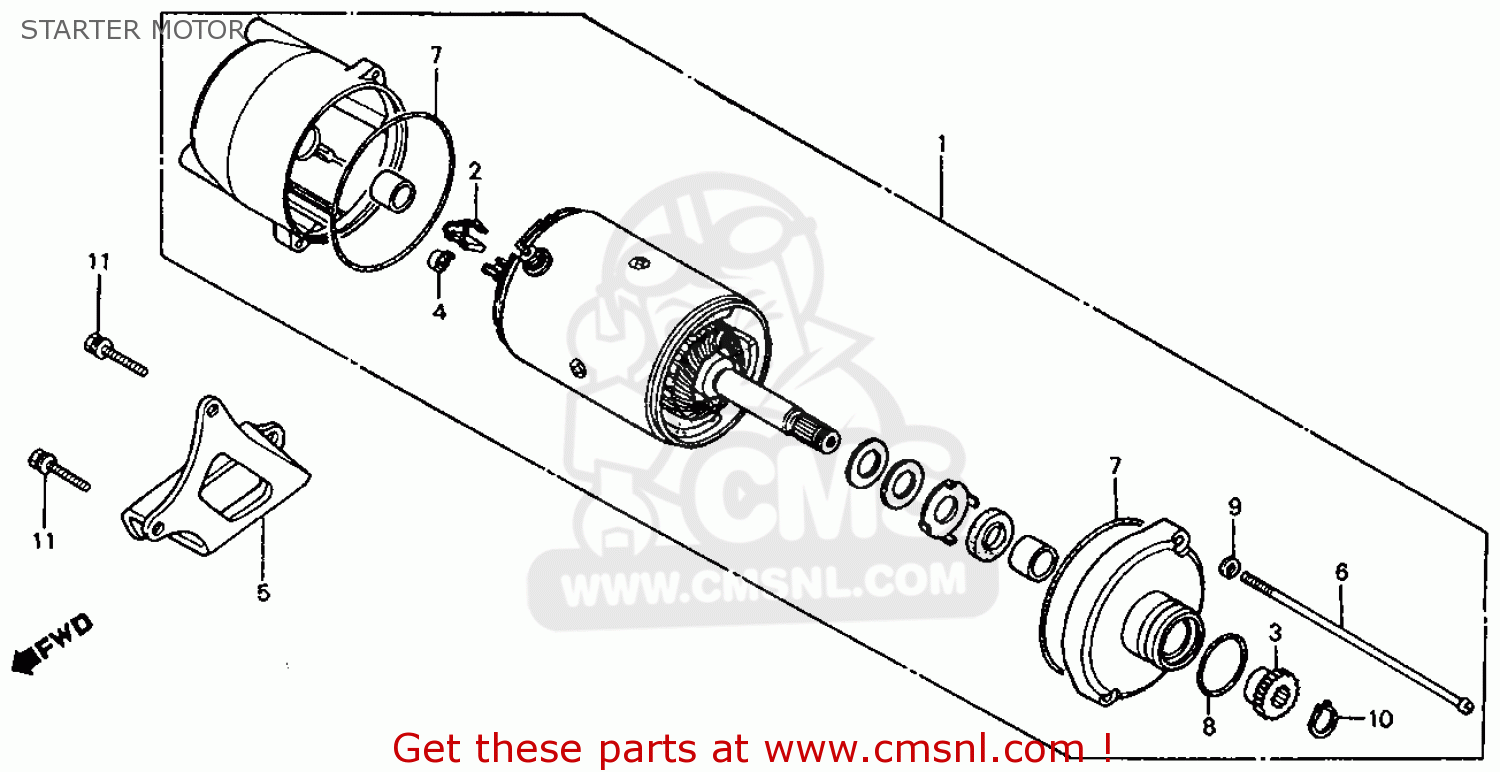 Honda big red starter motor removal #2