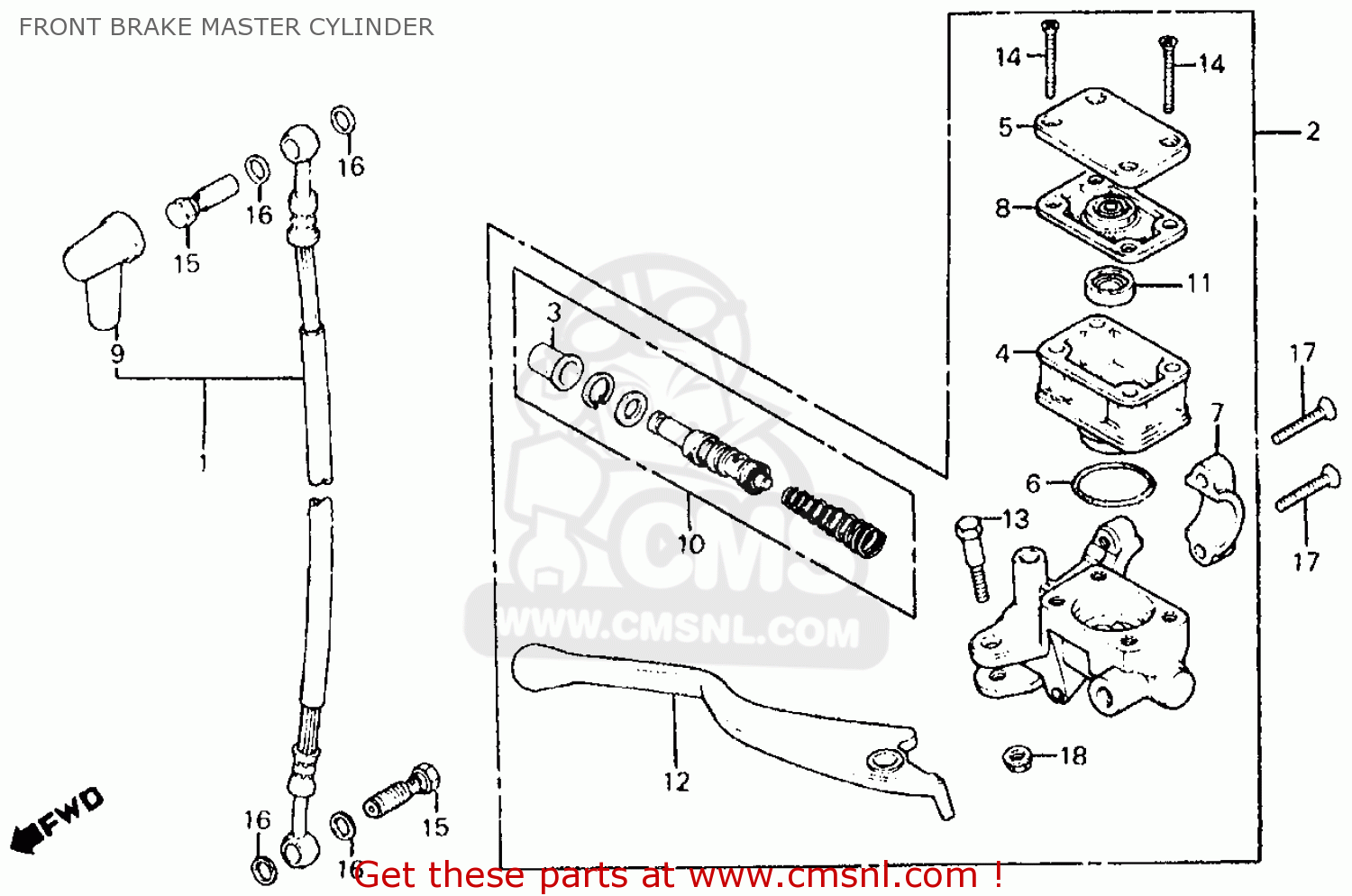 1x Front Brake Master Cylinder For Honda ATC200X 1983-1985 - Foto 6