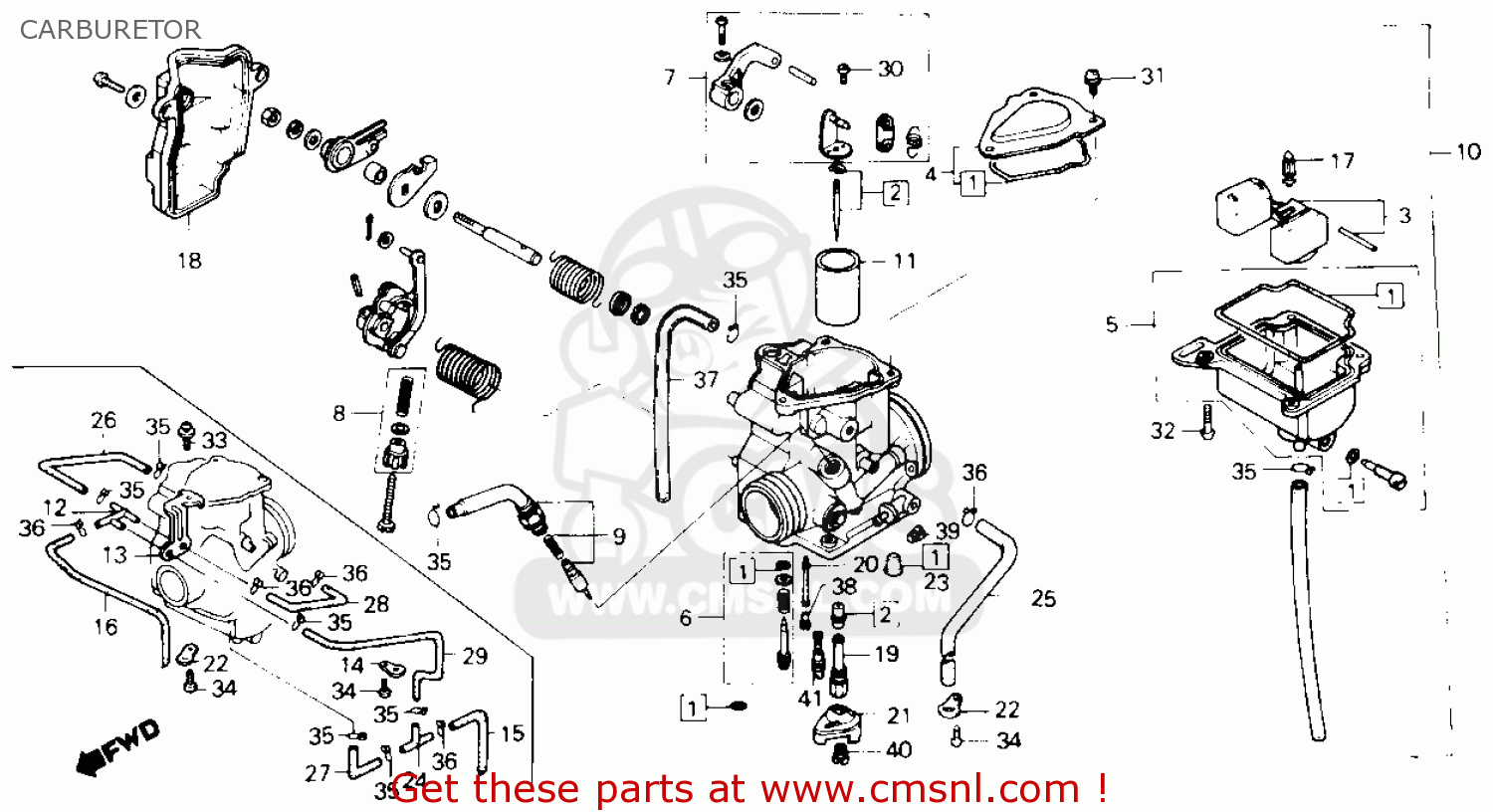 Honda Atc250sx 1985 Usa Carburetor - schematic partsfiche