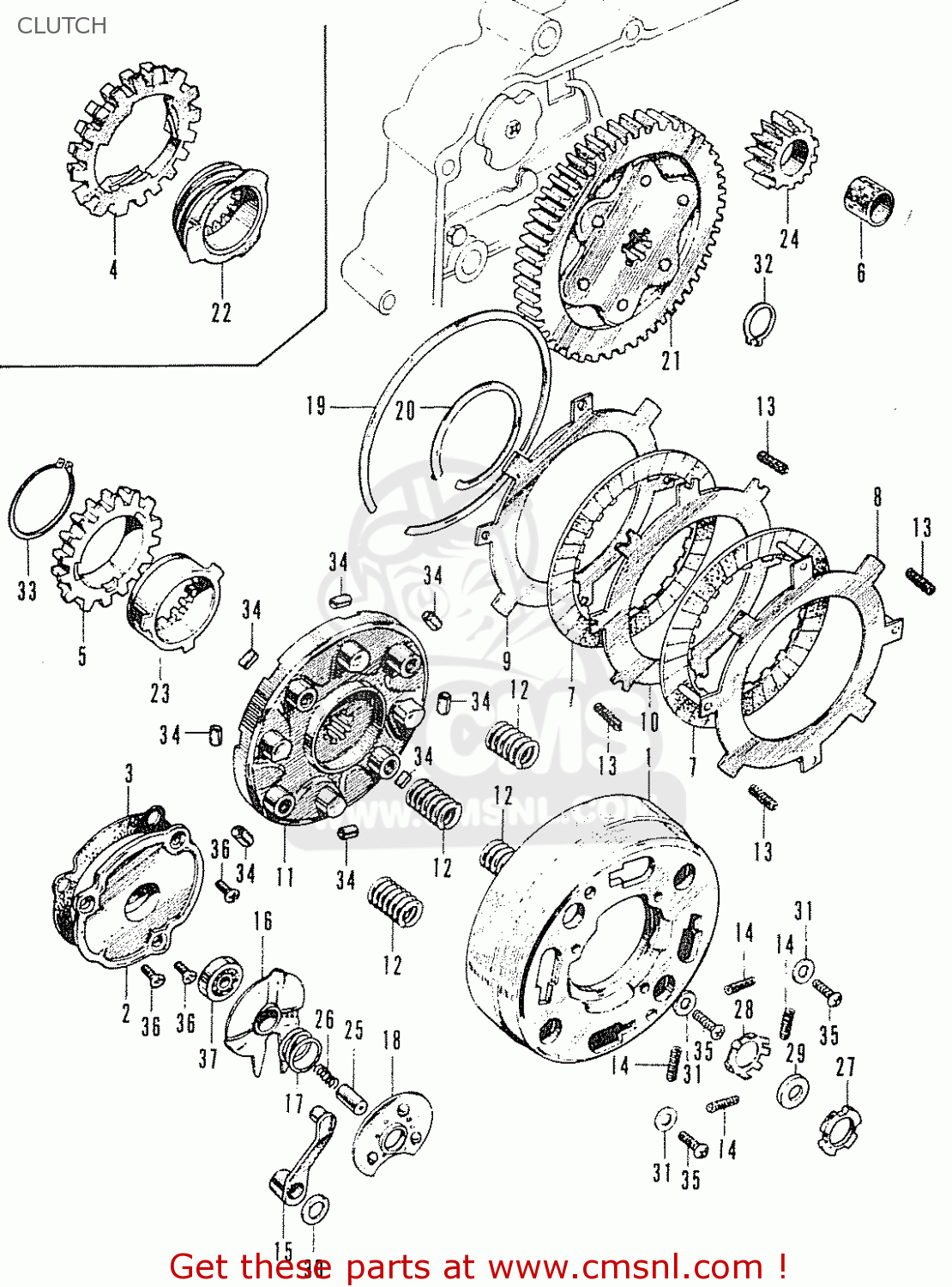 Honda C50 (england) Clutch - schematic partsfiche