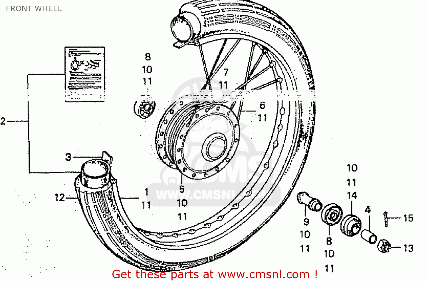 nemnem7109点 Webike | CMS シーエムエス (44650-GBJ-325) WHEEL SUB ASSY，FR C50