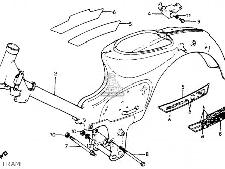 passport c70 1980 honda usa frame parts lists list