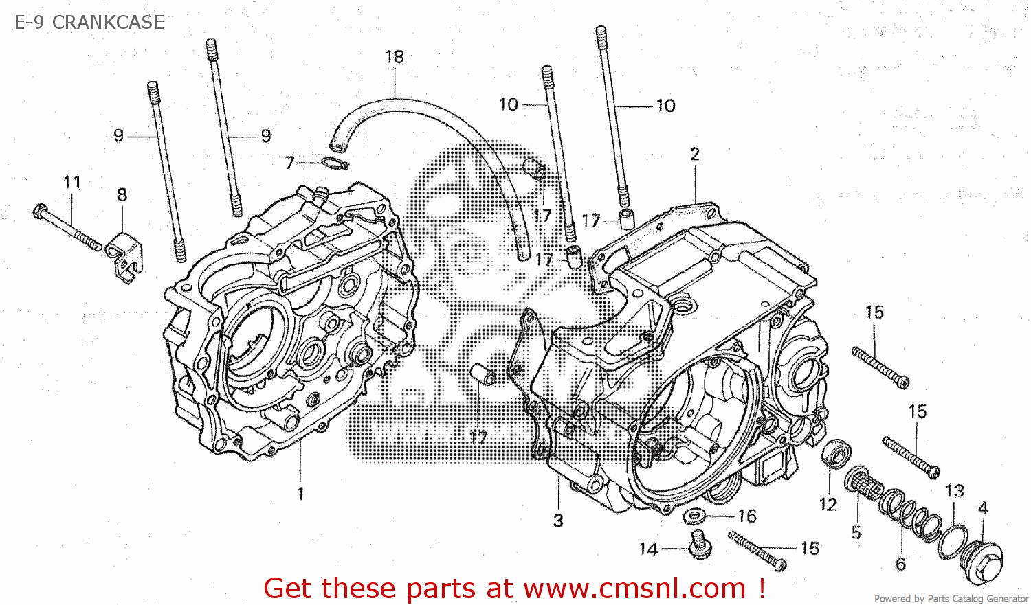 Honda CB100K3 GENERAL EXPORT TYPE 1 KPH E 9 CRANKCASE Buy E 9