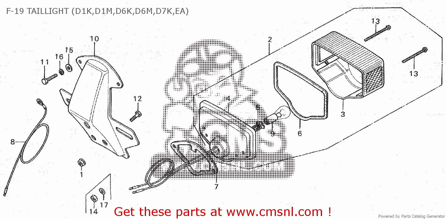 Honda Cb K General Export Type Kph F Taillight D K D M D K