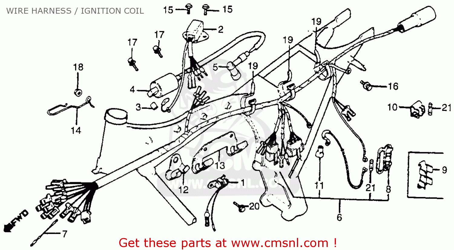 Honda Cb125s 1981 (b) Usa Wire Harness / Ignition Coil - schematic