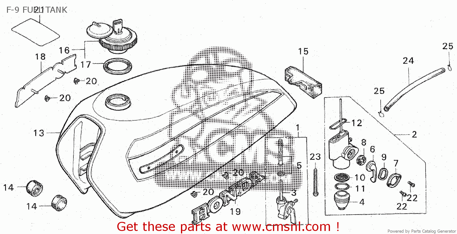 Honda CB125S2 GENERAL EXPORT TYPE 1 KPH F 9 FUEL TANK Buy F 9 FUEL