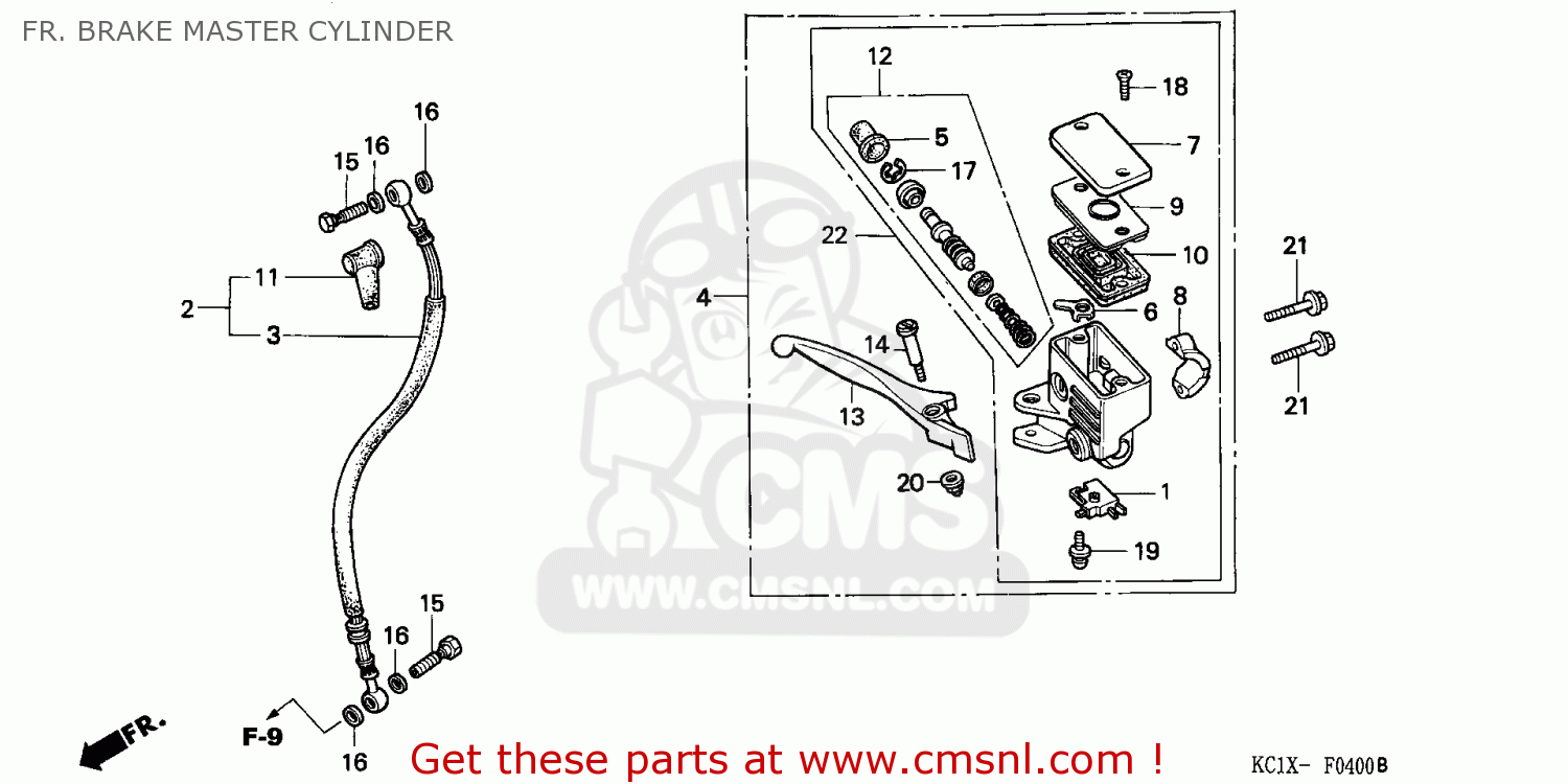 Webike CMS シーエムエス CYLINDER SUB ASSY.， FR. BRAKE MASTER (NISSIN) (JDM)  CB125T SUPERDREAM 1993 (P) SINGAPORE(45510KC1305) ブレーキマスターシリンダー 通販