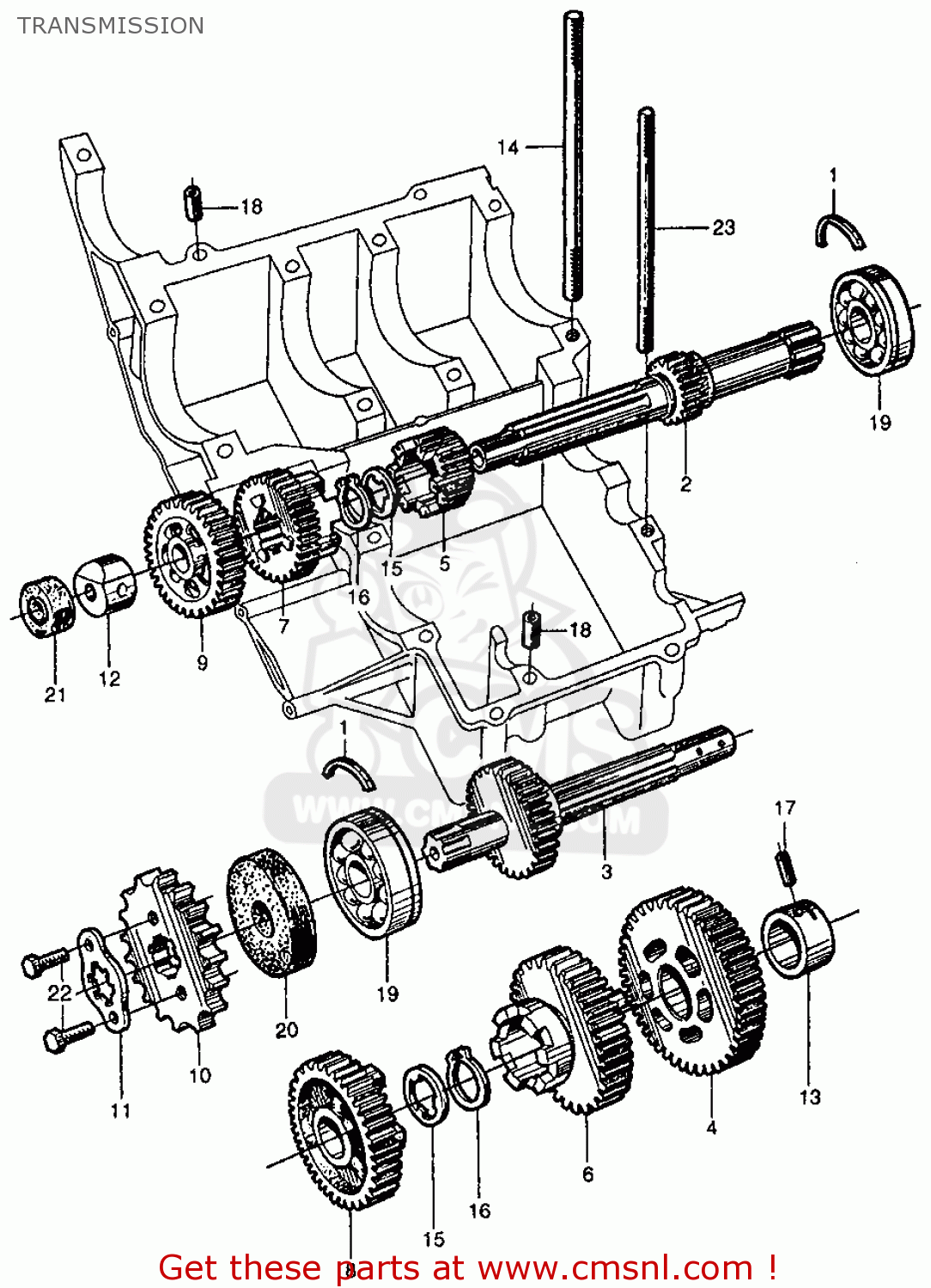 Honda Cb160 Sport 1964 Usa Transmission schematic partsfiche