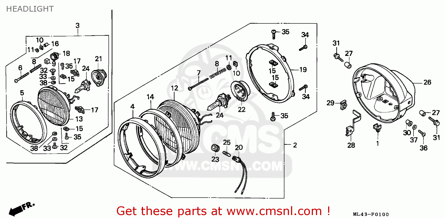 Webike | CMS シーエムエス (33120-KV0-703) HEADLIGHT UNIT (S CB400F