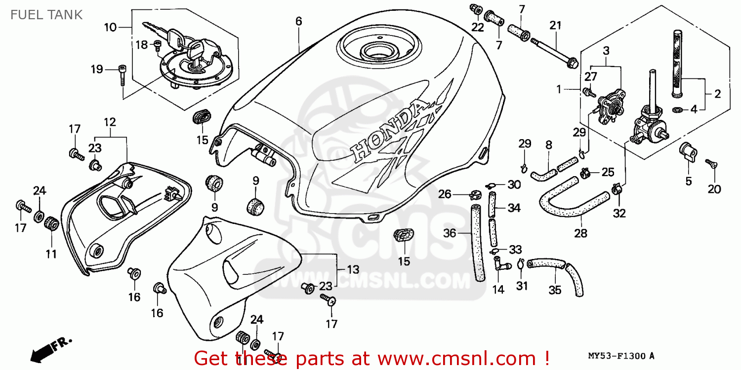 Honda Cb500 1994 R Kph Fuel Tank Schematic Partsfiche