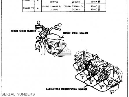 Honda cb550k parts fiche