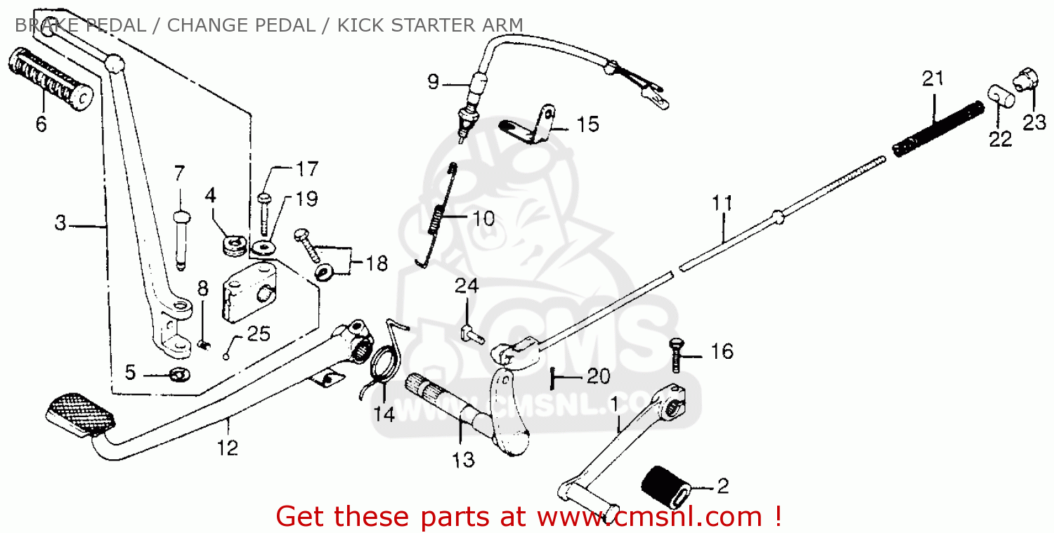 Honda motorcycle kick start pedal repair