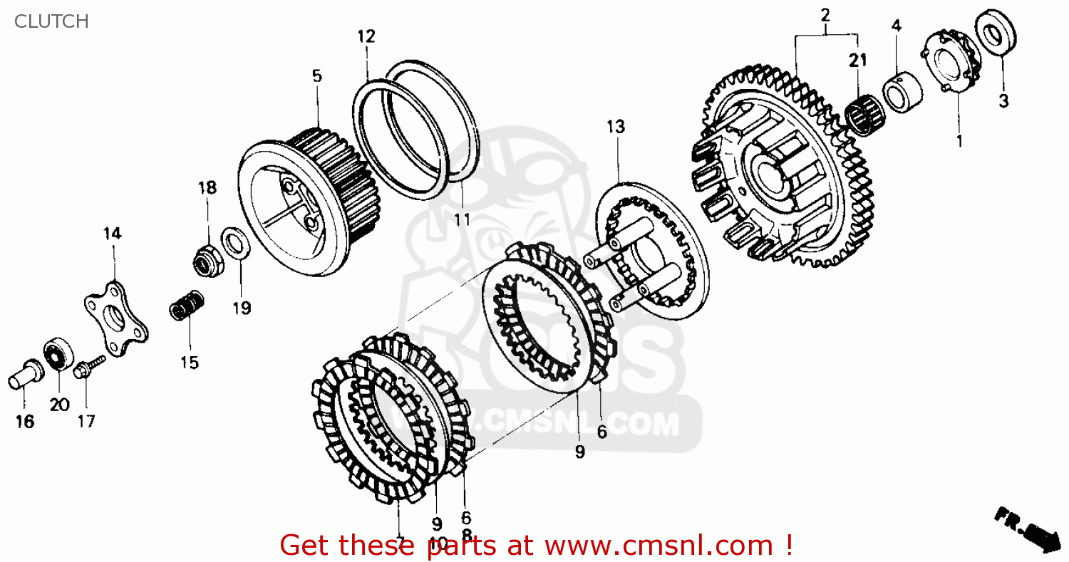 Honda Cbr600f Cbr 1989 Usa Clutch schematic partsfiche