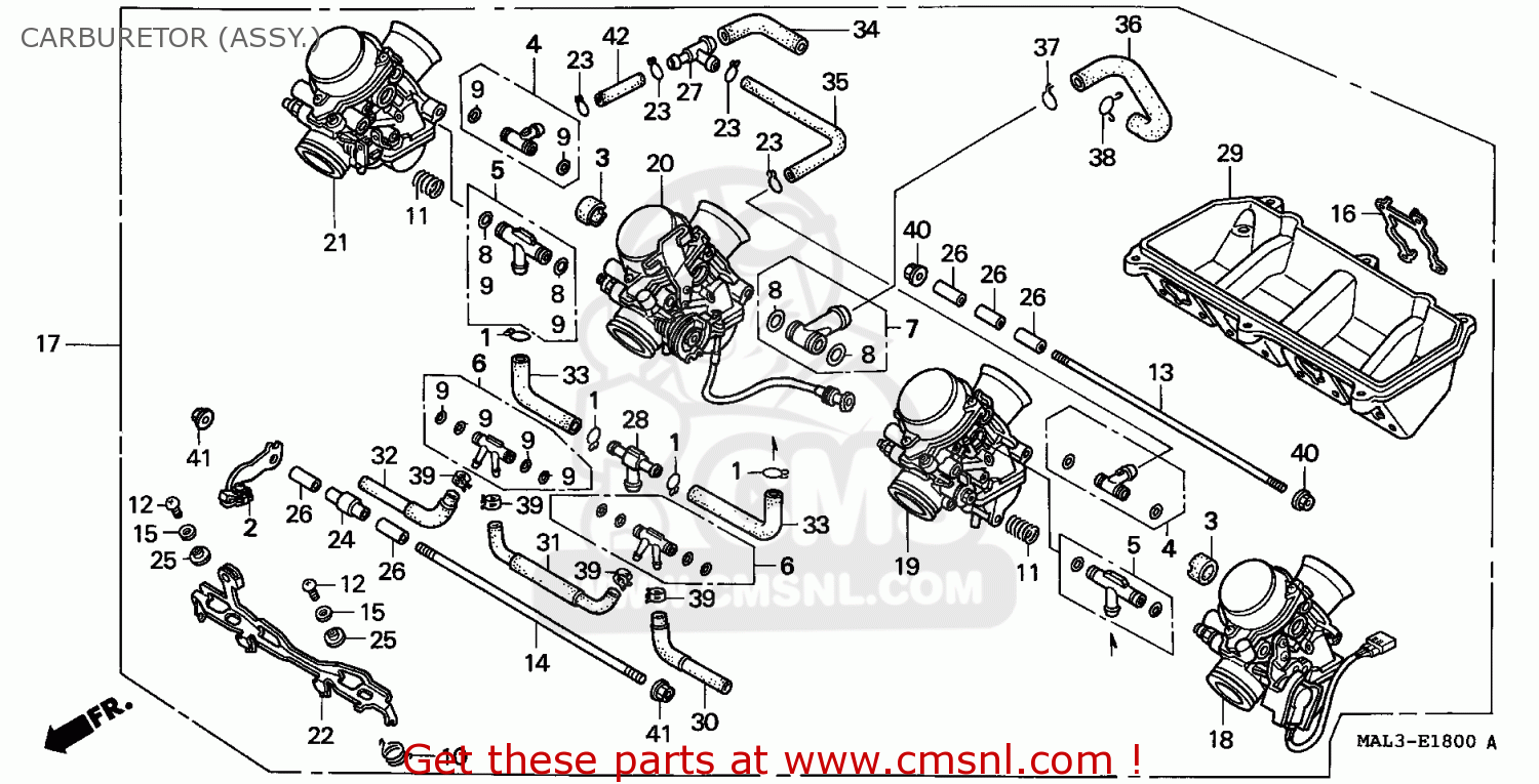 Honda CBR600F HURRICANE 1997 V EUROPEAN DIRECT SALES CARBURETOR ASSY