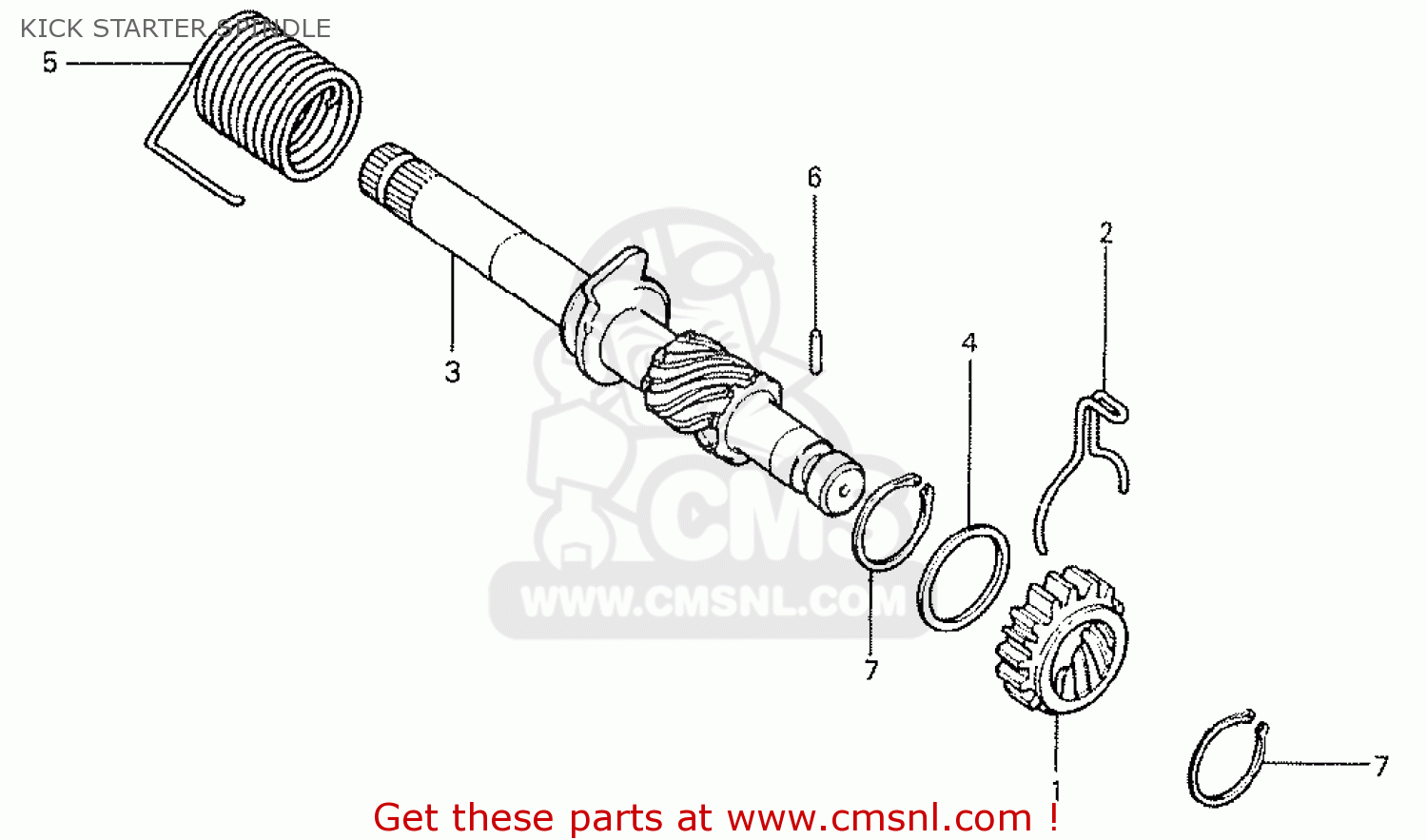 Honda CD175 K5 GENERAL EXPORT KICK STARTER SPINDLE Buy KICK STARTER