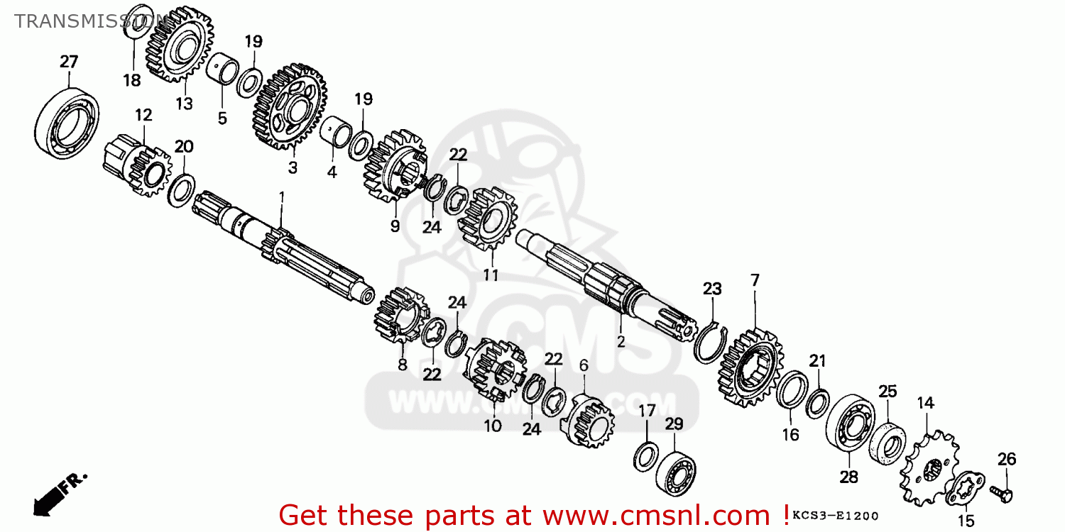 Honda Cg125 1993 (p) Singapore Transmission schematic partsfiche