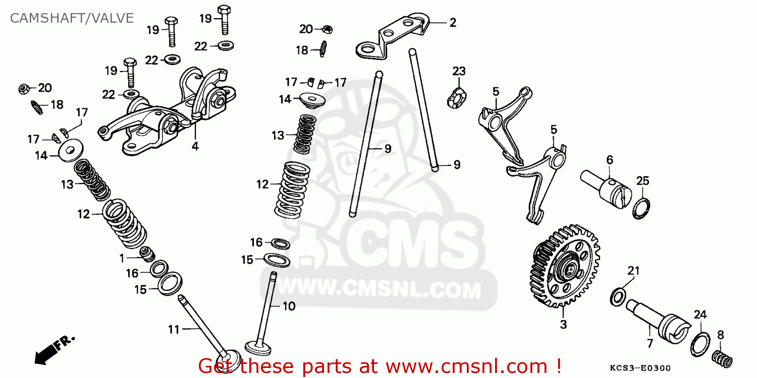 Honda Cg125 1993 Singapore Camshaft/valve - schematic partsfiche