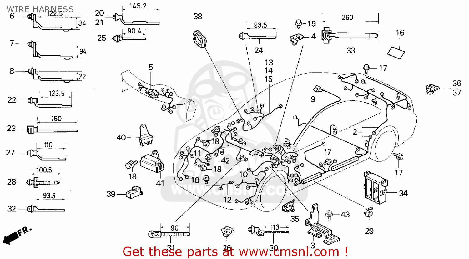 1994 Honda civic wiring harness #4