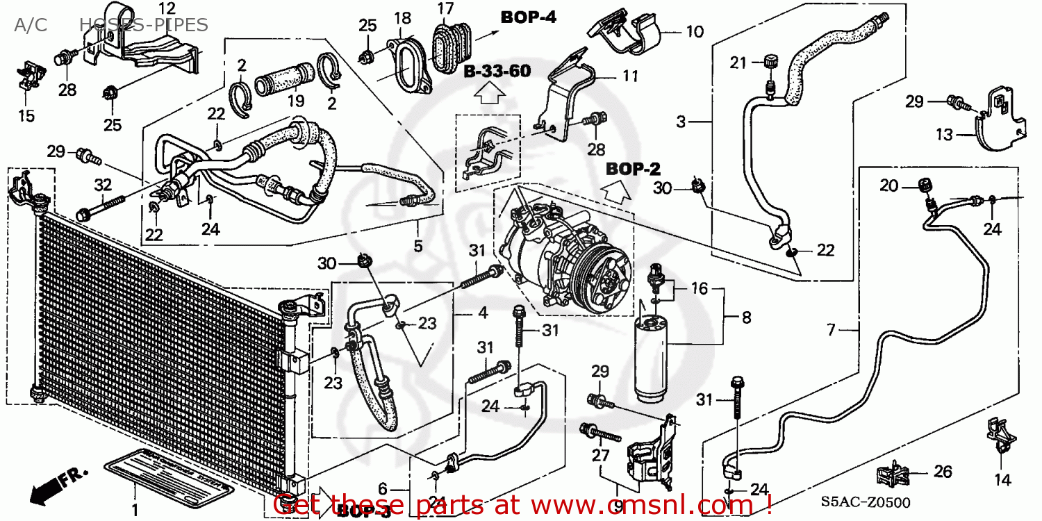 Honda CIVIC 2005 5 4DR DX KA A C HOSES PIPES Buy A C HOSES PIPES