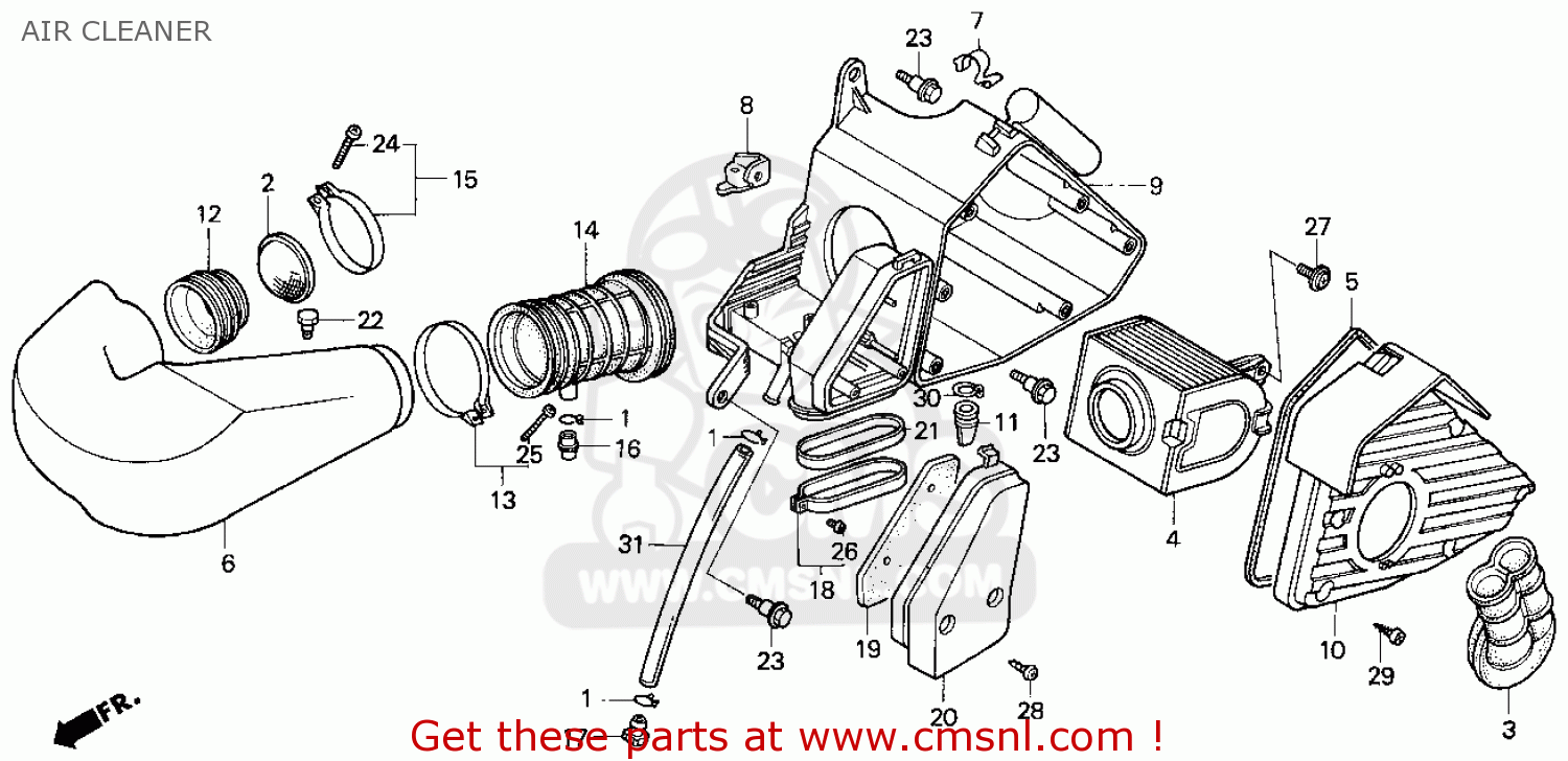 Honda Cn250 Helix 1986 (g) Usa Air Cleaner - Schematic Partsfiche