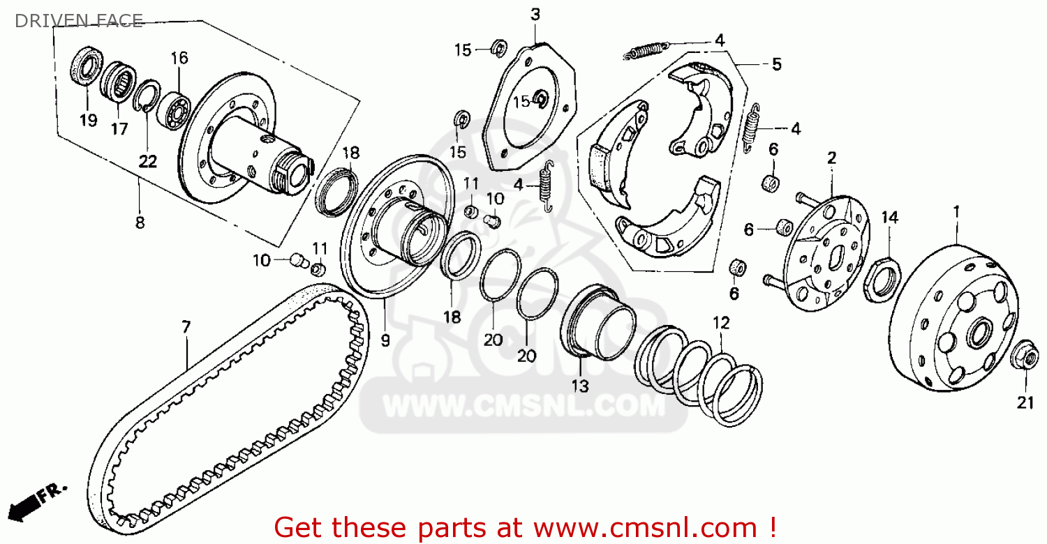 Honda Cn250 Helix 1986 (g) Usa Driven Face - schematic partsfiche