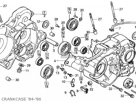 Honda Cr125r 1984 (e) Usa parts list partsmanual partsfiche cr125 engine diagram 