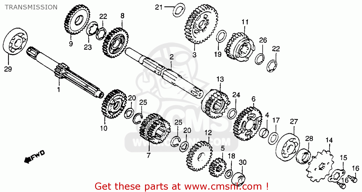 Honda Cr80r 1984 (e) Usa Transmission schematic partsfiche