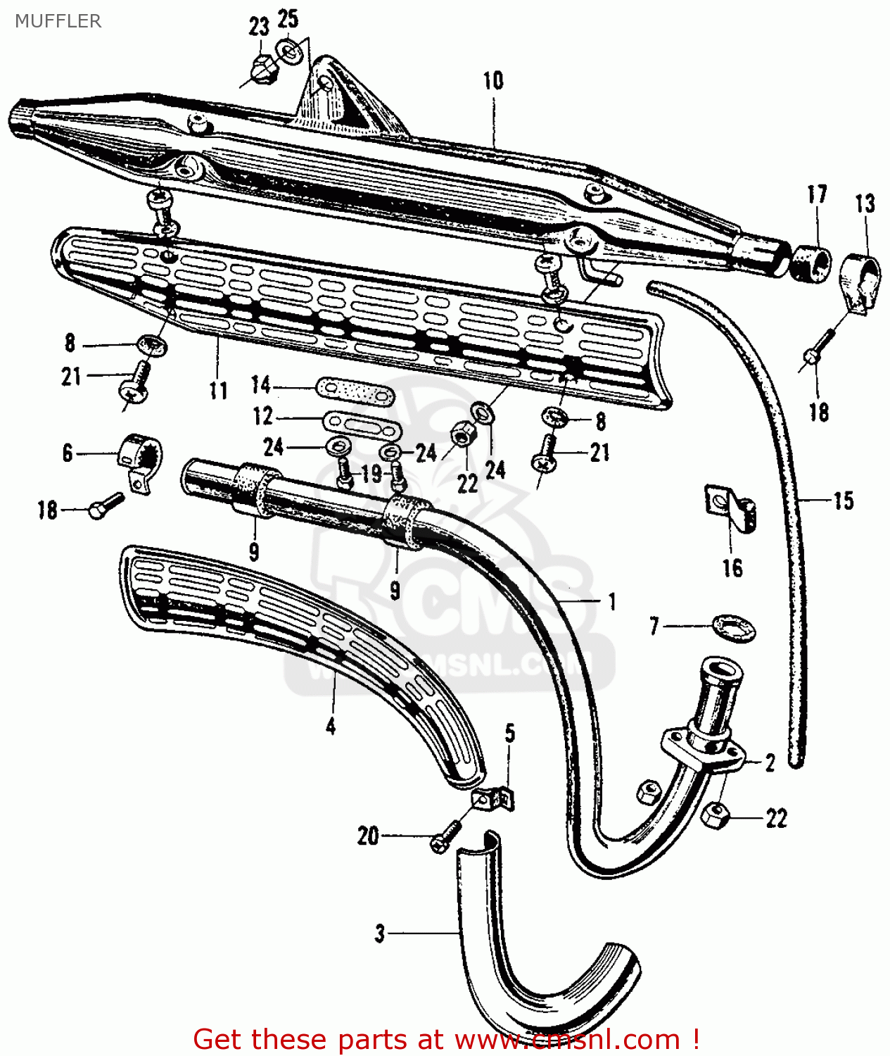 Honda Ct Trail Usa Muffler Schematic Partsfiche