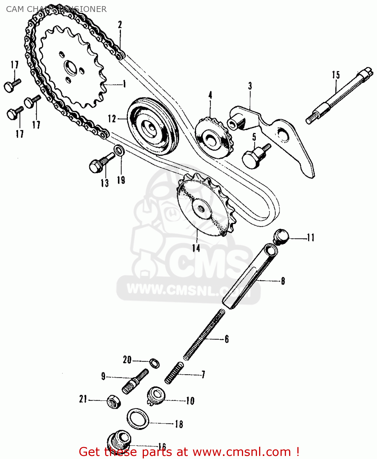 Honda Ct70 Trail 70 K2 1973 Usa Cam Chain Tensioner - Schematic Partsfiche