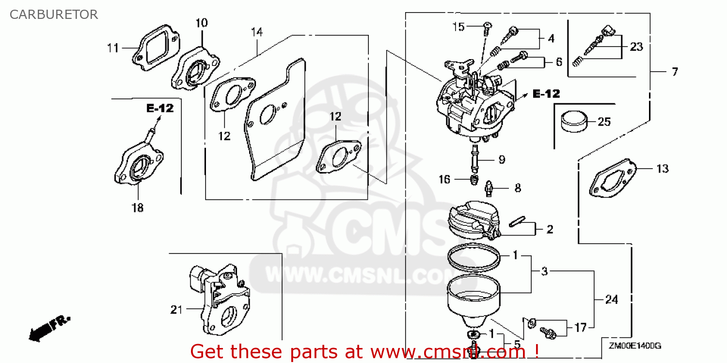 Honda Gcv135\s2e\14zm01e4 Carburetor - schematic partsfiche