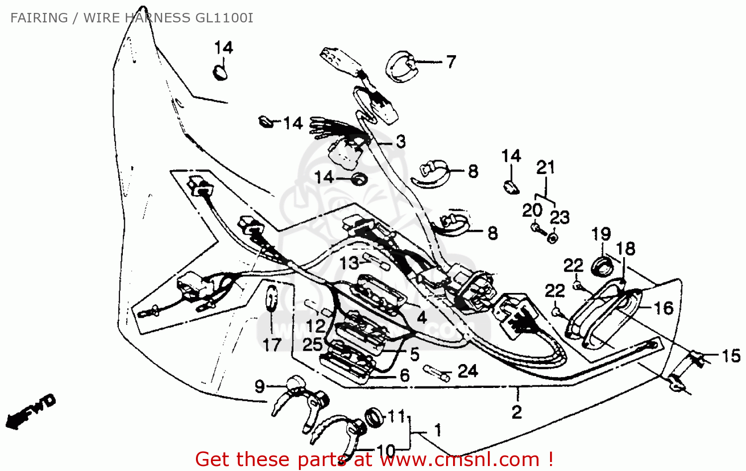 Honda Gl1100i Goldwing Interstate 1981 (b) Usa Fairing / Wire Harness