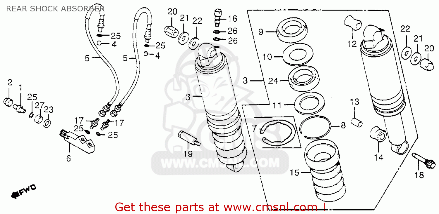 Honda Gl1200a Goldwing Aspencade 1985 (f) Usa California Rear Shock