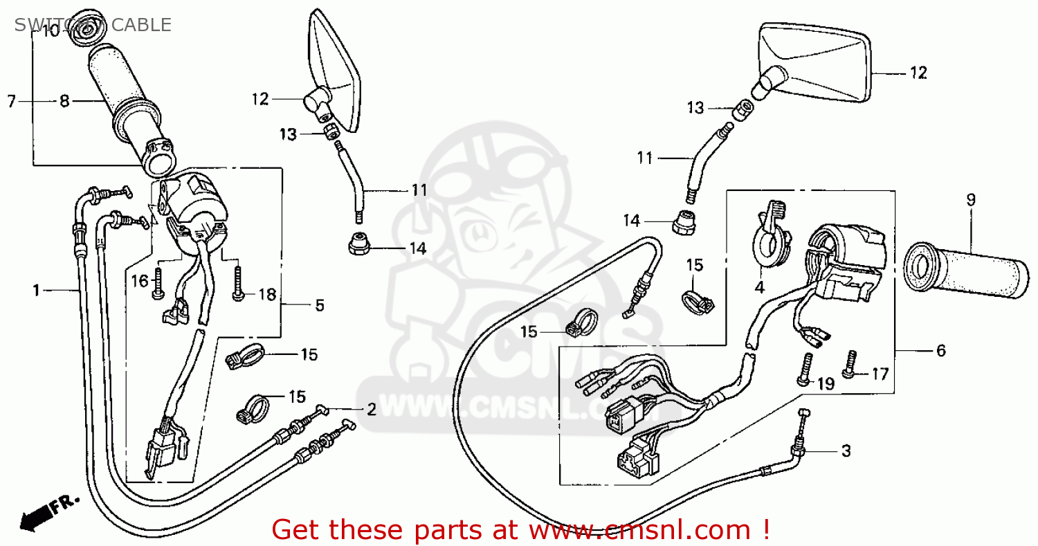 Honda Gl1500ct Valkyrie Tourer 1997 (v) Usa California Switch / Cable