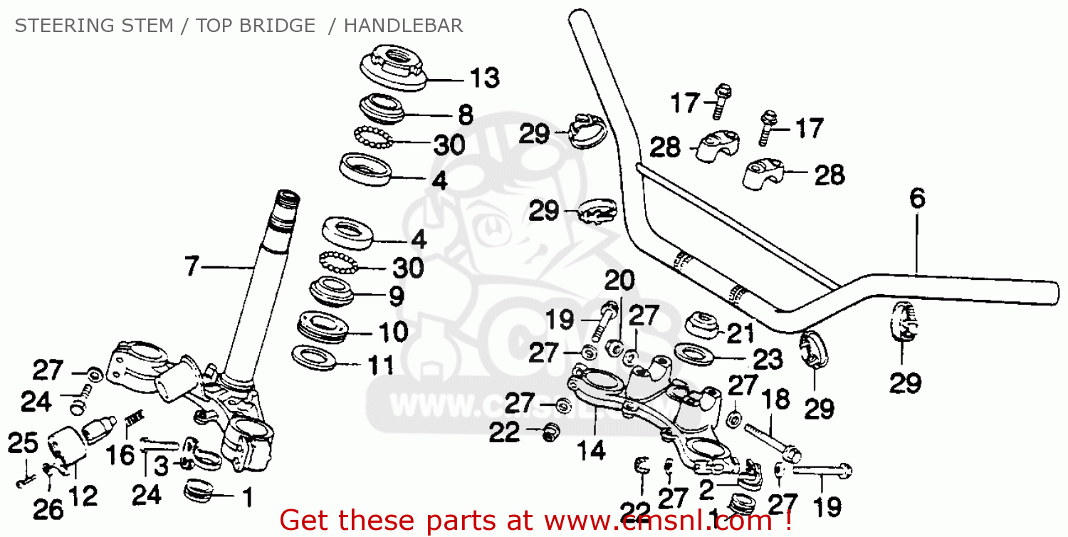 Honda mt250 parts list