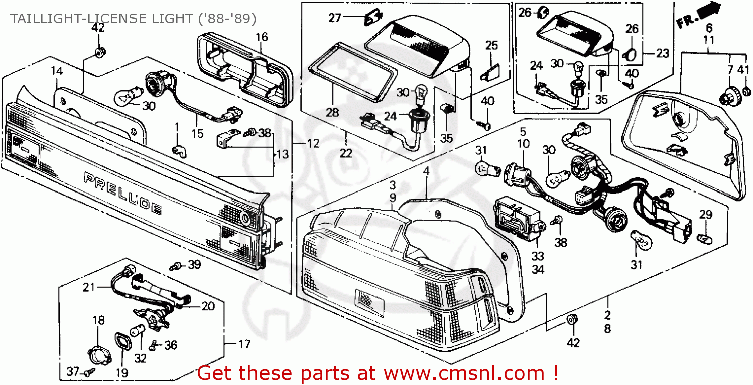 Honda Prelude 1988 2dr 2.0si 4ws (ka,kl) Taillight-license Light ('88