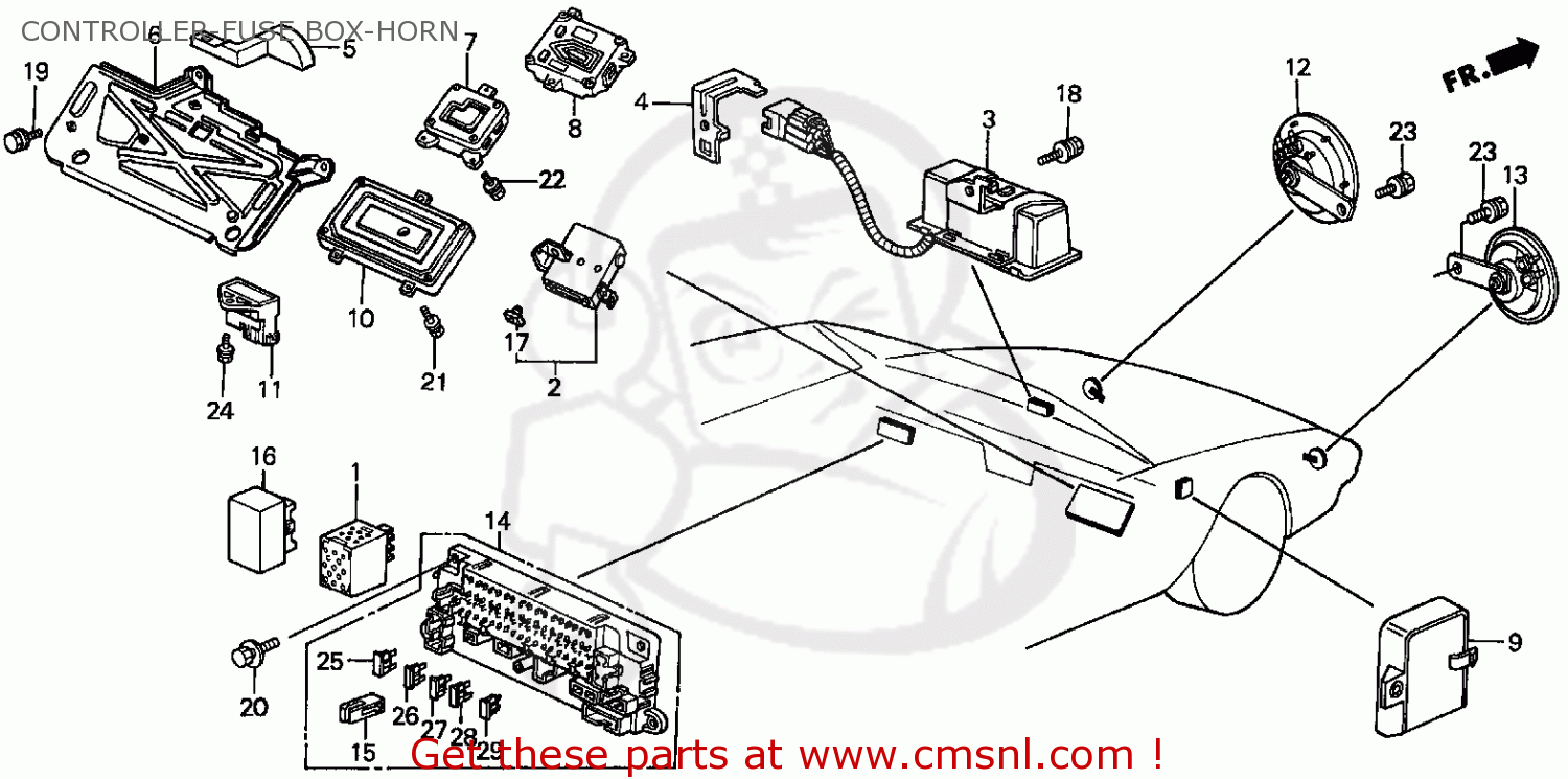 Honda Prelude 1989 2dr 2.0si 4ws (ka,kl) Controller-fuse Box-horn