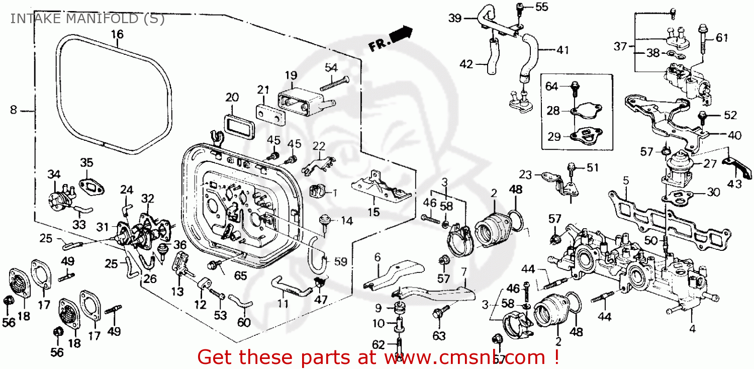 Honda Prelude 1989 (k) 2dr 2.0s (ka,kl) Intake Manifold (s) schematic