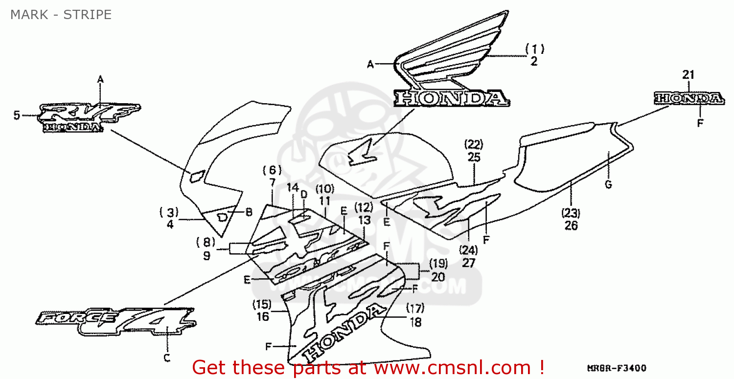 Honda rvf 400 parts list #4