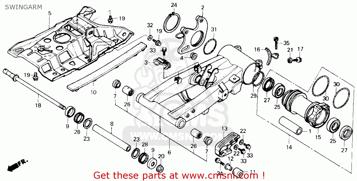 Honda 300ex rear swingarm assembly diagram #7