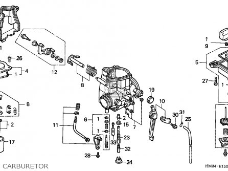 Honda Trx300ex Fourtrax 1993 U.s.a (except California ... honda 300ex engine diagram 