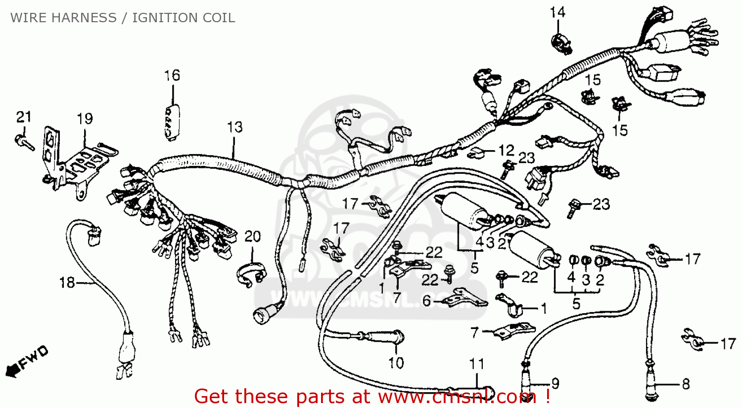 Honda Vf1000f Interceptor 1984 (e) Usa Wire Harness / Ignition Coil