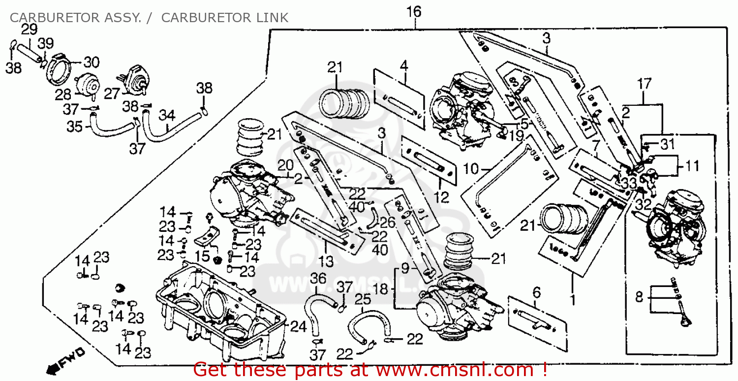 Carburator diagram of 1984 honda v65 sabre #2