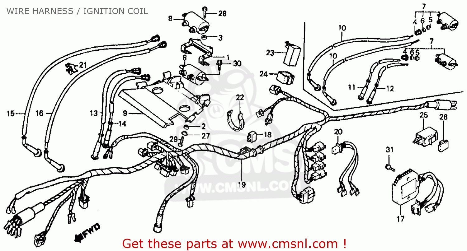 Honda Vf500f Interceptor 1985 (f) California Wire Harness / Ignition